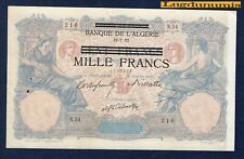 Algérie 1000 Francs 16/7/1892 N.54 216 sur 100 francs Bleu et Rose SUP Algerie