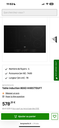 Beko hii85770uft plaque noir - beko,