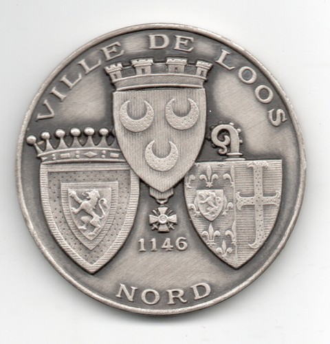 Médaille ville loos nord - médaille,, de
