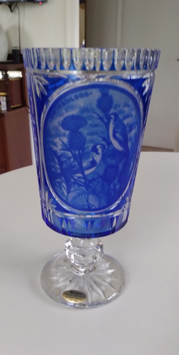 Vase cristal bleu status - vase,