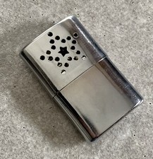 ✨Ancienne chaufferette à mains - Metal argenté Inox vintage - fonctionnelle✨