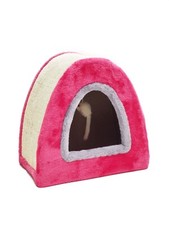 Maison griffoir 37 x 24 x 36 cm avec jouet souris - Gris Fuchsia - 1007