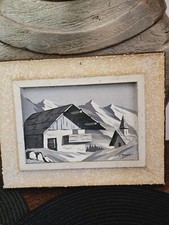 TABLEAU MONTAGNE BOIS SCULPTÉ