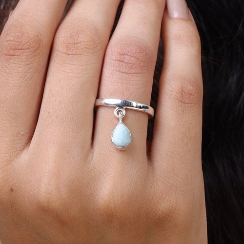 Bague artisanale larimar - bague,