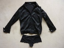 NEUF AVEC ÉTIQUETTE ! ENSEMBLE AUBADE CHEMISIER EN SOIE – SHORTY NOIRS T40