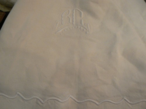 Ancien drap monogramme - ancien,