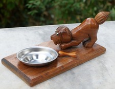 ART DECO - Petit chien briquet avec son os en bois années 30 - NOY25TEK001