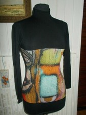 TOP Tee shirt sous pull  col montant noir ANATOPIK T.1 34/36 manches longues