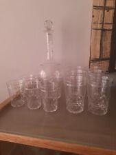 12 VERRES GOBELET EN CRISTAL AVEC CARAFE BACCARAT MODELE ECAILLE CHAUNY