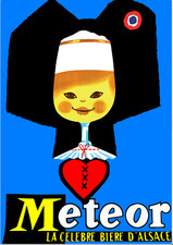 affiche poster   meteor bière alsace