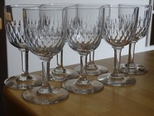 STYLE BACCARAT 7 ANCIENS VERRES A APERITIF EN CRISTAL GOUTTES D'EAU ht 10,5 cm