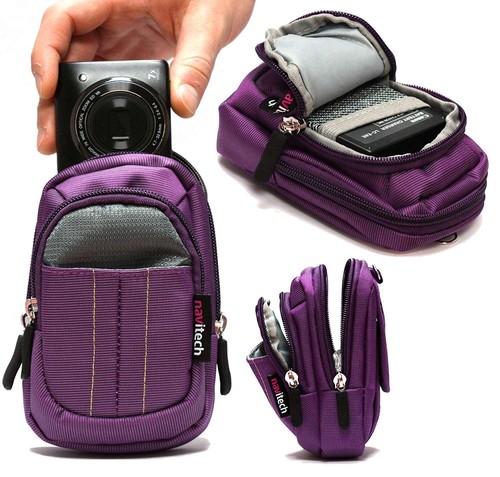 Navitech purple camera case - camera,