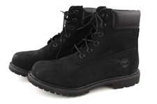 Timberland 8658A-A3398 Femmes ~ EU38.5/39 Noir Logo Cuir Baskets Montantes
