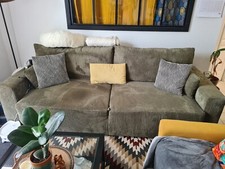 Canapé convertible avec coffre en velours kaki