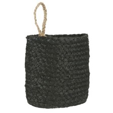 Jute Panier Noir avec Sangle