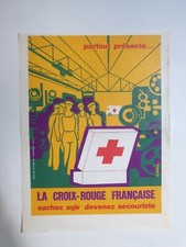 Camil La croix rouge française Circa 1960 Affiche Originale Santé Secourisme
