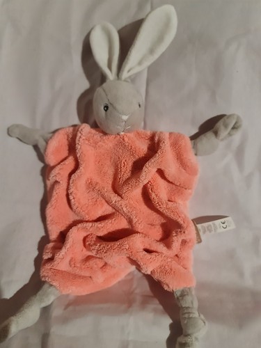 Doudou plat rose lapin - plat,