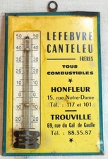 Glacoide publicitaire thermomètre Combustibles LEFEBVRE TROUVILLE CAE25TSA005