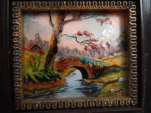 Tableau paysage boisé cours