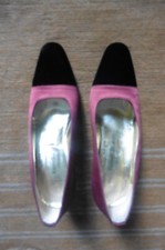 Neuf - Chaussures escarpins Russell&Bromley London satin rouge velours noir T 36