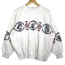 Sweat Crewneck Graphique Loups Native American Vintage 80/90’s Quality Goods