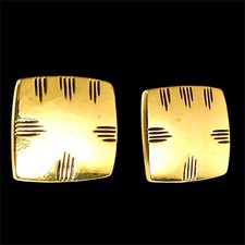 Superbes Boucles d'Oreilles Plaqué Or Signés PIERRE LANG