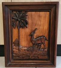 Ancien Panneau bois sculpté R.Sylvestre 