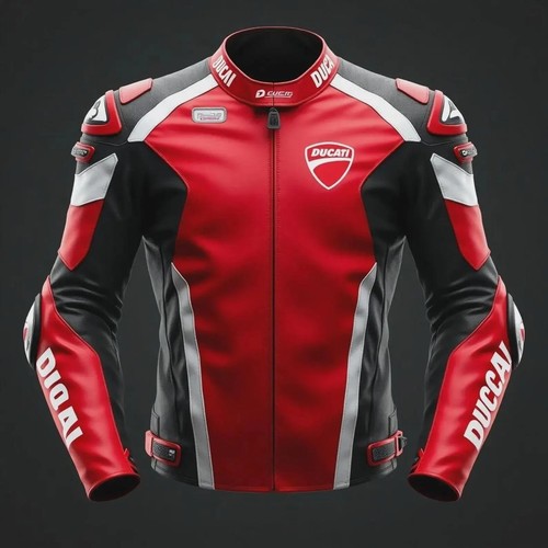 Veste cuir rouge noir et - en,