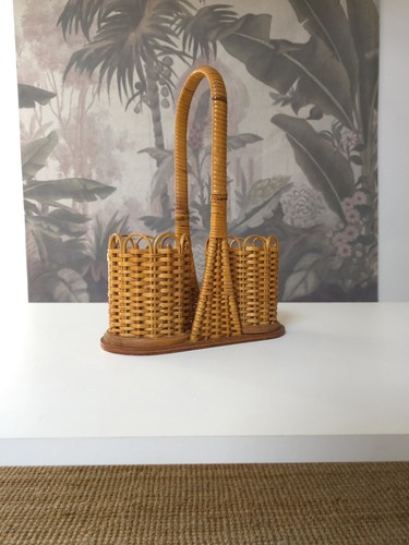 Porte bouteille ancien osier - porte,
