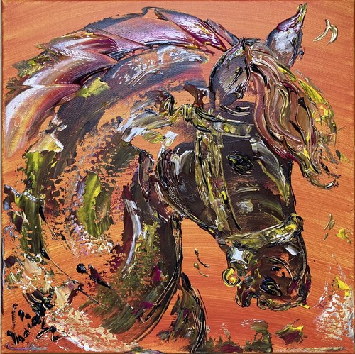Tableau cheval équitation - tableau,