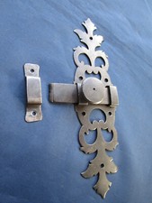 Grande Targette ouvragée fer forgé ancienne porte hauteur 23,8 x 6,1 cm largeur