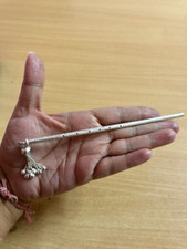 Flûte bansuri Lord Krishna LADDU GOPAL en argent pur fait main de 6 " de long...