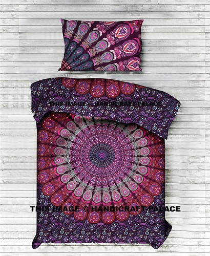 Indien paon mandala lit drap - indien,
