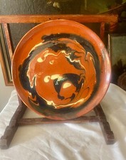 Assiette céramique marron style Etienne Noel, dieulefit vers 1938