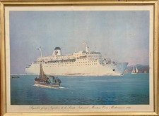 Ancienne affiche Roger Chapelet paquebot ferry Napoléon SNMC Corse méditerranée
