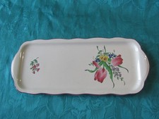 Plat a cake en faïence de Lunéville réverbère KG décor de tulipe