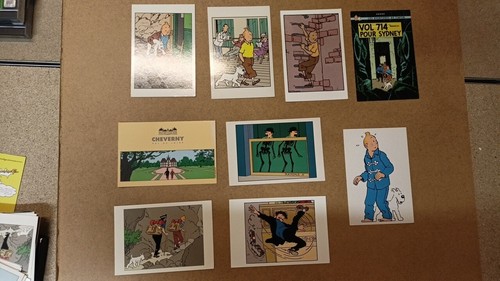 Tintin lot cartes - tintin, postales