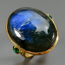 Bague en labradorite naturelle