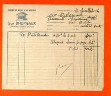 COUSSAY-LES-BOIS (86) GUY DHUMEAUX / FABRIQUE DE RUCHES / FACTURE 1944