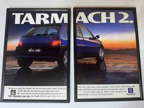 Framed original 1993 peugeot - framed,