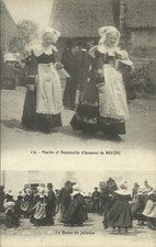 CPA Carte Postale Ancienne BRETAGNE 1915 Mariée à Beuzec Danse du Jabadao