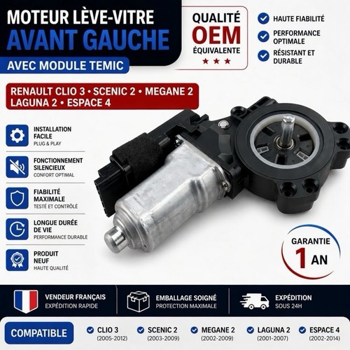 Moteur lève vitre clio - vitre, 3
