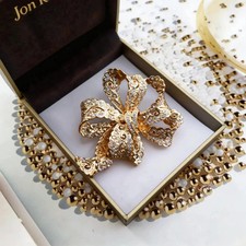 Broche Vintage Noeud Strass
