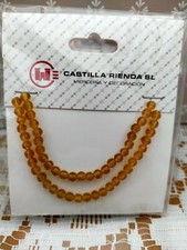 perle rondes beiges 55 perles  sur un fil de nylon pour collier 