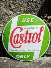 Plaque émaillée Garage CASTROL 2 temps Enamel Sign no Bp Esso Mobil