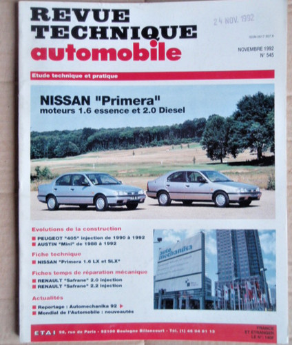 Revue technique nissan primera - revue,