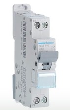 Disjoncteur 40A 1P+N 6-10kA Courbe D 1 module Hager NGT740