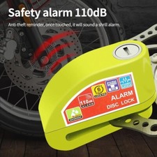 Antivol Bloque Disque Moto Alarme 110Db Scooter VTT Sécurité 2 Clés Noir Argent