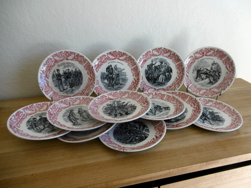 Serie douze assiettes - serie, de