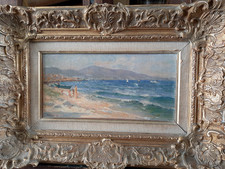 Charmant petit tableau représentant une scène de plage signé " picabia" ? daté 